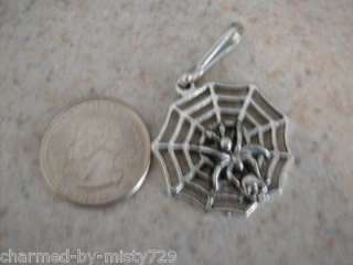 ZIPPER PULLS/PENDANTS/SPIDER IN WEB W/SKULL BIKER #70  