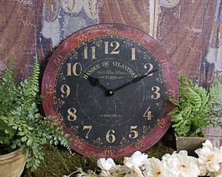 Shabby Paris Chic Wooden Clock Home Decor   Red  