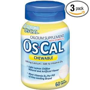  Os Cal Chewable Calcium Supplement Tablets with Vitamin D 