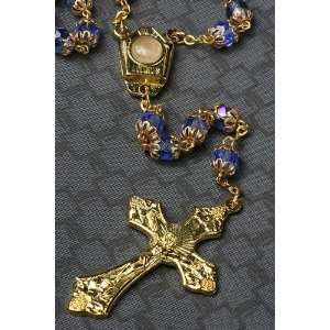  Our Lady of Lourdes Blue Capped Rosary with Water from 