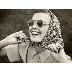  Portrait of Woman in Outerwear and Sunglasses Photographic 