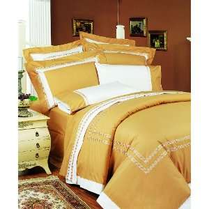   Ivory Embroidered Cotton Queen 7 Piece Comforter Set