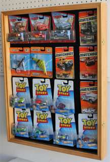 Display Case Cabinet for Hot Wheels in Blister Pack or Retaill Box OAK 