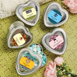   Expressions Collection Silver Heart Shape Mint Tin Wedding Favors