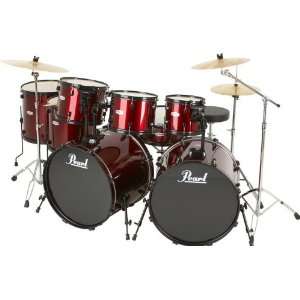  Pearl Forum 8 Piece Double Bass Drum Set Red Wine Musical 