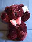 BURGUNDY PLUSH STUFFED BEAR 14 INCHES TALL CUDDLY SOFT