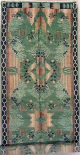 6x18 GREEN ANTIQUE DECO ORIENTAL HAND KNOTTED WOOL GALLERY RUNNER RUG 
