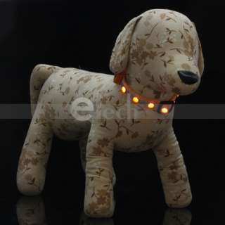   LED Light Safety Collar Nylon for Dog Cat Pet 3 Size&6 Color  