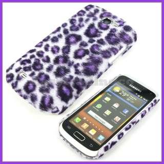 Purple Furry Leopard Back Cover Case Samsung i8150 Galaxy W  