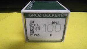GROZ BECKERT INDUSTRIAL SEWING MACHINE NEEDLES SYSTEM 134 SIZE 80/12 