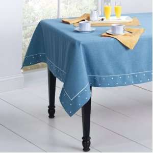  Chambray Polka Dot Tablecloth   Oblong   52x70