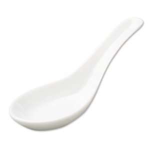  White Porcelain Soup Spoon, 5?