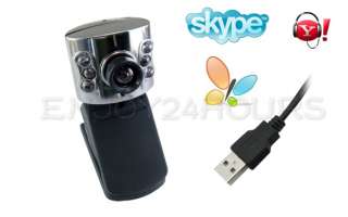 USB 300K 6 LED WEBCAM WEB CAMERA w/MIC FOR PC SKYPE MSN  