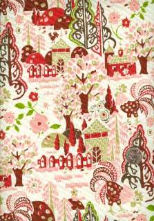 Roosters Fabric Retro Village Small Scale Kitchen  
