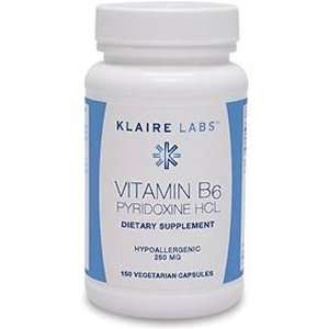  Klaire Labs   Vitamin B6 250mg 150 Vcaps Health 