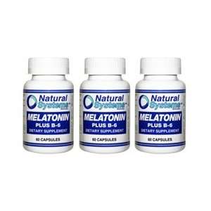  Natural Systems 3 PACK Melatonin Plus Vitamin B6 3 mg 3x60 