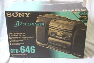 L927 MINT IN THE BOX SONY CFD 646 RADIO CD CASSETTE RECORDER REMOTE 