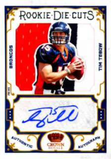 2010 Panini Crown Royale Rookie Die Cuts Tim Tebow Autograph Jersey 