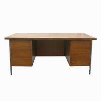   is a knoll executive desk laminate top and wood frame with metal legs