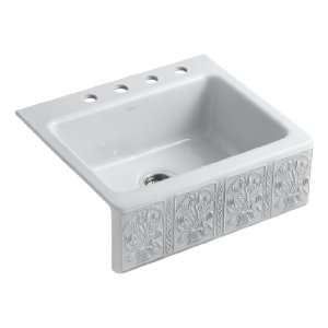 Kohler K 14571 SV W2 Savanyo Design on Alcott Tile In Kitchen Sink 