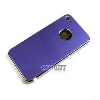 Purple Aluminium Sticker Skin Cover+Bumper Case+Screen Protector For 