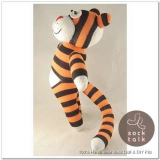   Striped Paunchy Sock Monkey Tiger Stuffed Animals Doll Baby Toy  