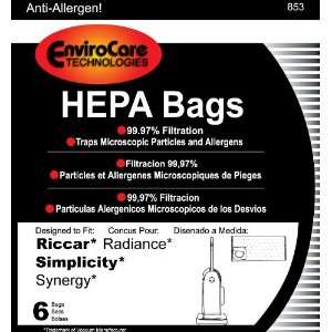 Riccar Radiance HEPA Vacuum Cleaner Bags, 6 Bags per 