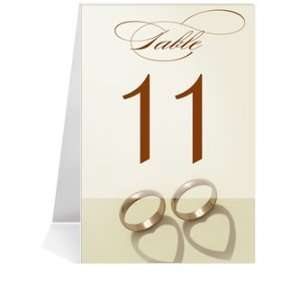   Table Number Cards   Cherish Ring Hearts #1 Thru #15