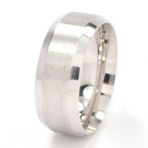  New 8 mm Beveled Cobalt Ring USA Made Band, Free Sizing 4 