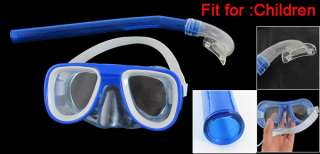   Plastic Skirt Swimming Diving Snorkel Goggles Mask Blue White  