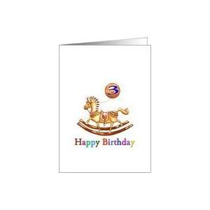    Happy 3rd Birthday, Rocking Horse and Saddle Card Toys & Games