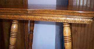 Oak Carved 2 Tier Parlor Table Center Table carved apron  