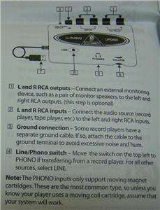 Copy LP Record Cassette Tape RCA to USB PC Mac  CD +  