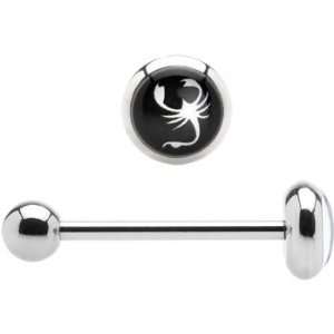    Stainless Steel White Scorpion Barbell Tongue Ring Jewelry