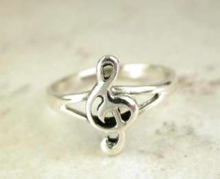 CUTE STERLING SILVER MUSIC NOTE TOE RING BABY RING sz 4  
