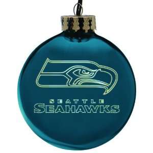  Pack of 2 NFL Seattle Seahawks Glass Ball Christmas 