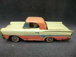   TN Japan Tin Friction 1958 FORD SKYLINER Old Toy Car box MIB  