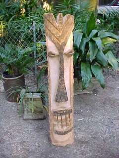 Party Island TIKI STATUE #17 Hand Carved Palm Tree Wood  