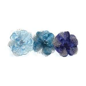  Fabscraps Silk Flowers Small 3/Pkg Blue; 2 Items/Order 