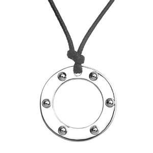   Sterling Silver Studded Open Circle Necklace Claire Vessot Jewelry