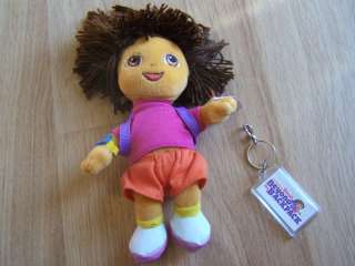 Dora the Explorer TY Beanie Baby Doll w Key Bag Clip NW  