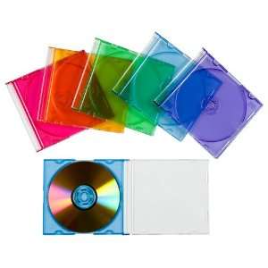  Slim CD Cases, Assorted Colors, 25/Pack, GSA 704500NIB0180 