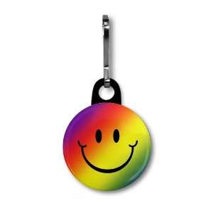    Rainbow SMILEY FACE Funny 1 inch Zipper Pull Charm 
