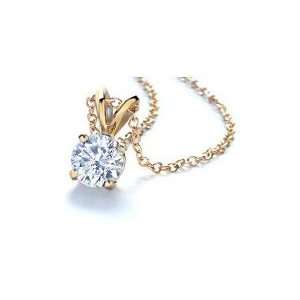  0.24ct Round Cut Diamond Solitaire Pendant in 14kt Yellow 