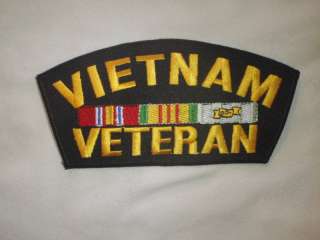 US Military Large Vietnam Veteran Patch w/ 3 Ribbon Sym  