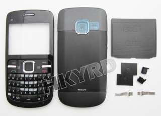 Black Full Housing Cover Fascias Keypad for Nokia C3  