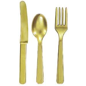   By Amscan Gold Forks, Knives and Spoons (8 each) 