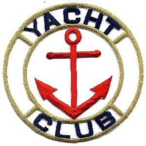    Nautical,YACHT CLUB w/Anchor   Iron On Applique 