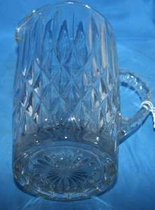 Vtg Depression Glass Crystal Water Pitcher 64 ounce  