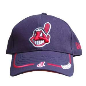  New Era Cleveland Indians Velcro Strap Hat Cap Hat   Navy 
